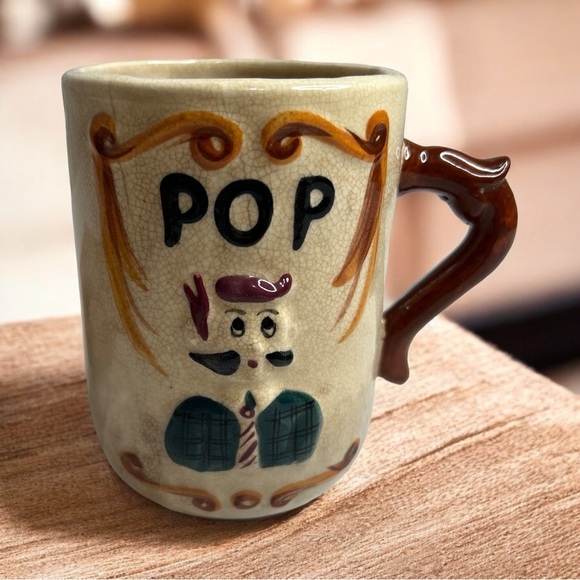 Pop Coffee Cup Mug Vintage Japan MUSTACHE Cup W Handle  16 Oz - Picture 7 of 7